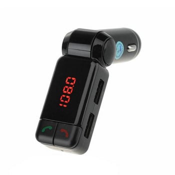 FM трансмитери Bluetooth комплект за кола FM трансмитер Handsfree Aux Mp3 плейър Модулатор с LED дисплей Преносимо двойно USB зарядно устройство