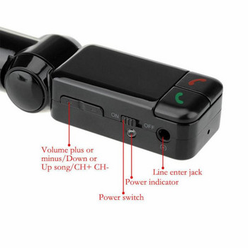 FM трансмитери Bluetooth комплект за кола FM трансмитер Handsfree Aux Mp3 плейър Модулатор с LED дисплей Преносимо двойно USB зарядно устройство