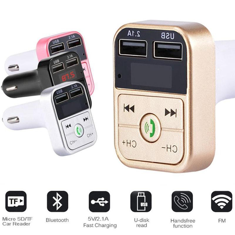Transmițător FM Bluetooth Mâini libere Set auto Bluetooth fără fir Player MP3 pentru vehicul 2 Încărcător USB 2.1A Modulator FM auto