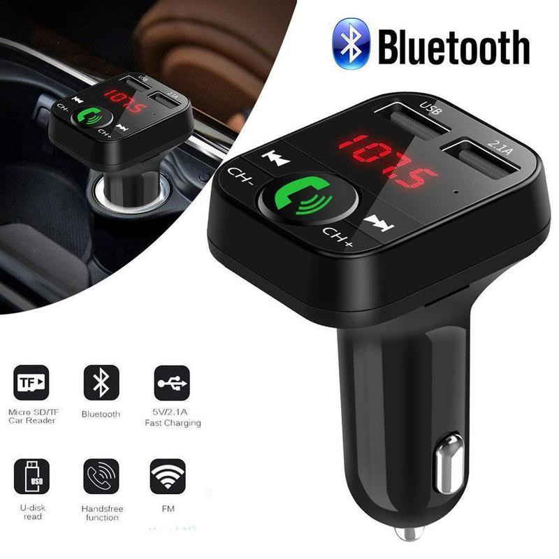 Transmițător FM Bluetooth Mâini libere Set auto Bluetooth fără fir Player MP3 pentru vehicul 2 Încărcător USB 2.1A Modulator FM auto