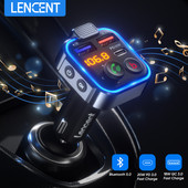 Πομπός LENCENT FM Ασύρματο Bluetooth 5.0 Handsfree Car Kit Συσκευή αναπαραγωγής ήχου MP3 με Type-C PD 20W+ QC3.0 Fast διαμορφωτής USB FM