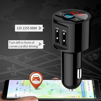 2.1A Γρήγορος φορτιστής USB Κιτ συμβατό με Bluetooth Διαμορφωτής πομπού FM Μουσική ήχου Mp3 Player Τηλέφωνο ασύρματο κιτ handsfree