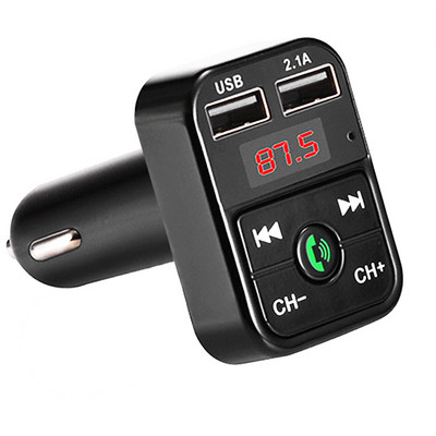 Bluetooth-kompatibilis FM adó Kihangosító autós készlet autós stílus MP3 zenelejátszó TF Flash Music 5V 2.1A USB töltő 12V-24V