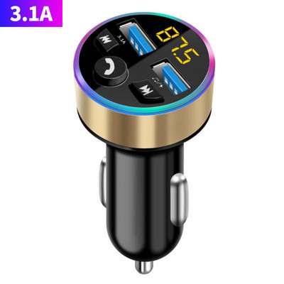 Transmițător FM Bluetooth 5.0 Adaptor Draadloze Mic Audio pentru receptor automat Auto MP3 Player Încărcător rapid USB dublu Accesorii auto
