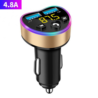 Transmițător FM Bluetooth 5.0 Adaptor Draadloze Mic Audio pentru receptor automat Auto MP3 Player Încărcător rapid USB dublu Accesorii auto