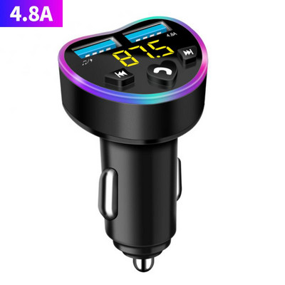 Transmițător FM Bluetooth 5.0 Adaptor Draadloze Mic Audio pentru receptor automat Auto MP3 Player Încărcător rapid USB dublu Accesorii auto
