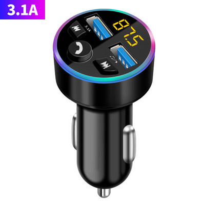 Transmițător FM Bluetooth 5.0 Adaptor Draadloze Mic Audio pentru receptor automat Auto MP3 Player Încărcător rapid USB dublu Accesorii auto