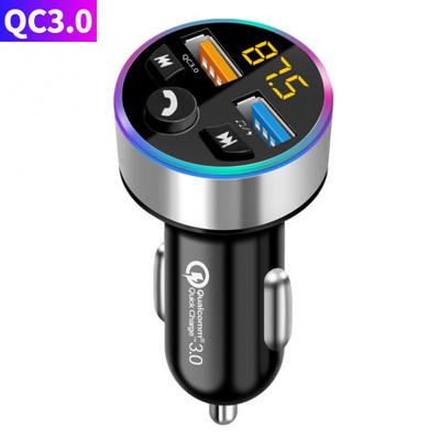 Transmițător FM Bluetooth 5.0 Adaptor Draadloze Mic Audio pentru receptor automat Auto MP3 Player Încărcător rapid USB dublu Accesorii auto