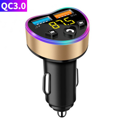 Transmițător FM Bluetooth 5.0 Adaptor Draadloze Mic Audio pentru receptor automat Auto MP3 Player Încărcător rapid USB dublu Accesorii auto