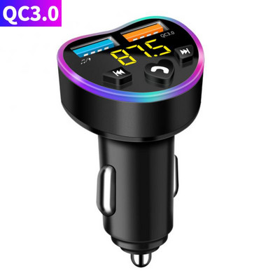 Transmițător FM Bluetooth 5.0 Adaptor Draadloze Mic Audio pentru receptor automat Auto MP3 Player Încărcător rapid USB dublu Accesorii auto