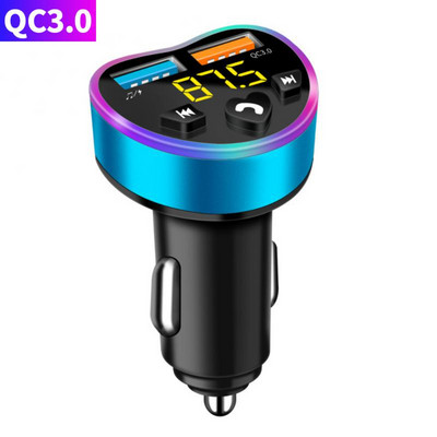 Transmițător FM Bluetooth 5.0 Adaptor Draadloze Mic Audio pentru receptor automat Auto MP3 Player Încărcător rapid USB dublu Accesorii auto