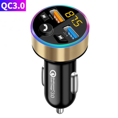 Transmițător FM Bluetooth 5.0 Adaptor Draadloze Mic Audio pentru receptor automat Auto MP3 Player Încărcător rapid USB dublu Accesorii auto