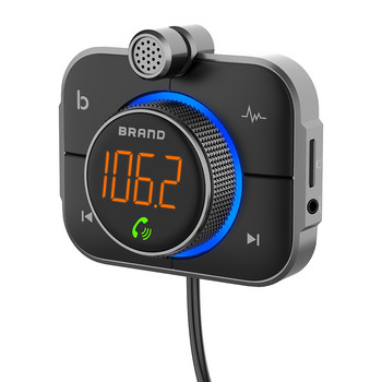 Ασύρματο αυτοκίνητο πομπός Bluetooth FM Συσκευή αναπαραγωγής MP3 QC3.0 18W+ PD3.0 24W Fast Charger LED Handsfree για αξεσουάρ αυτόματου τηλεφώνου