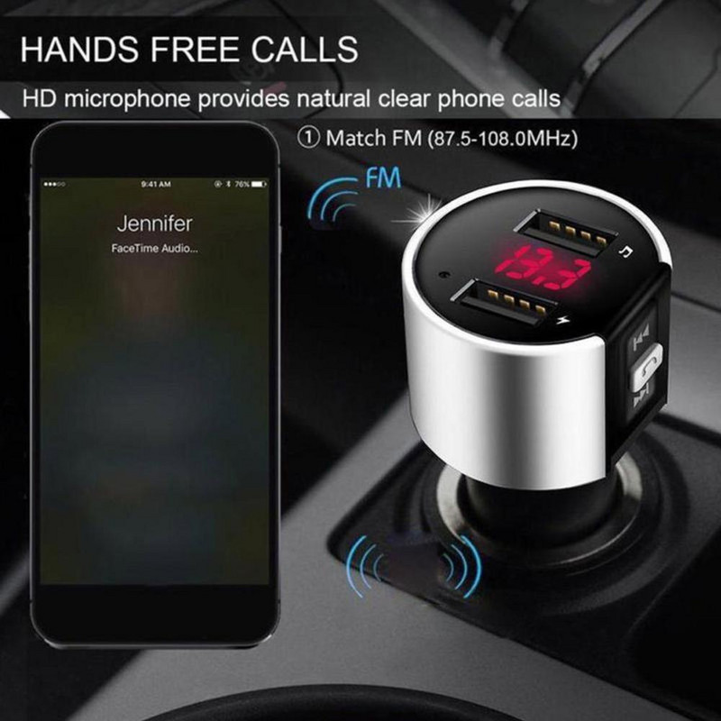 Bluetooth FM odašiljač Audio Aux Modulator Dual USB Brzi auto punjač Bluetooth Handsfree Pozivanje Auto oprema Auto radio MP3 player