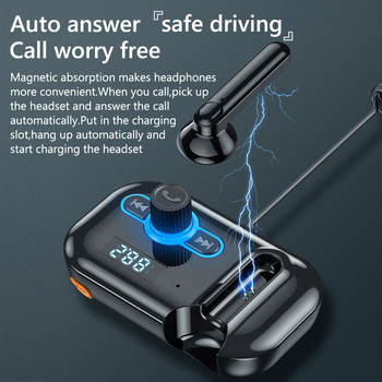 JaJaBor Handsfree Headset Слушалка Private Call MP3 Player Audio Receiver USB PD Fast Charging Bluetooth Car Kit FM трансмитер
