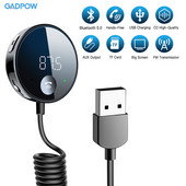 Gadpow Wireless FM Transmitter Bluetooth 5.0 Car Audio Transmitter Bluetooth AUX Audio Receiver MP3 Player Car Kit Handsfree