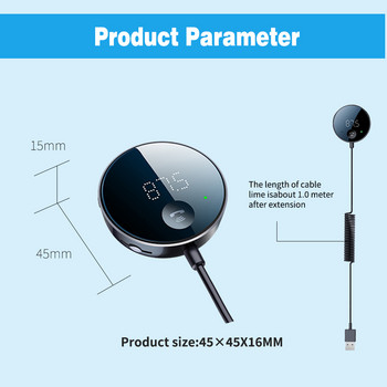 Gadpow Безжичен FM трансмитер Bluetooth 5.0 Автомобилен аудио трансмитер Bluetooth AUX аудио приемник MP3 плейър Автомобилен комплект Хендсфрий