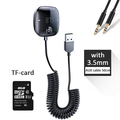 Gadpow Wireless FM Transmitter Bluetooth 5.0 Car Audio Transmitter Bluetooth AUX Audio Receiver MP3 Player Car Kit Handsfree