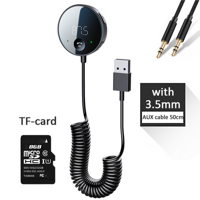 Gadpow Wireless FM Transmitter Bluetooth 5.0 Car Audio Transmitter Bluetooth AUX Audio Receiver MP3 Player Car Kit Handsfree