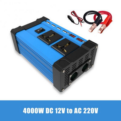 4000 W automobilio maitinimo keitiklis skaitmeninis LED ekranas DC 12V į AC 220V/110V modifikuotas sinusinės bangos keitiklis Saulės energijos keitiklis Automobilių inverteriai