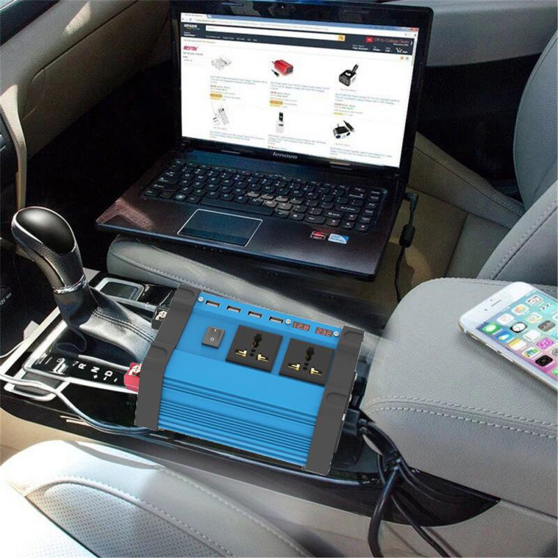 4000 W automobilio maitinimo keitiklis skaitmeninis LED ekranas DC 12V į AC 220V/110V modifikuotas sinusinės bangos keitiklis Saulės energijos keitiklis Automobilių inverteriai