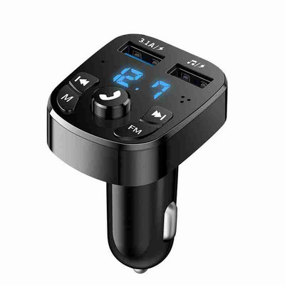 Συμβατό με Bluetooth Πομπός FM Κιτ Car Player Card Card Charger Car Quick 3.0 Dual USB Voltmeter Aux 12V 24V Car Transmitter