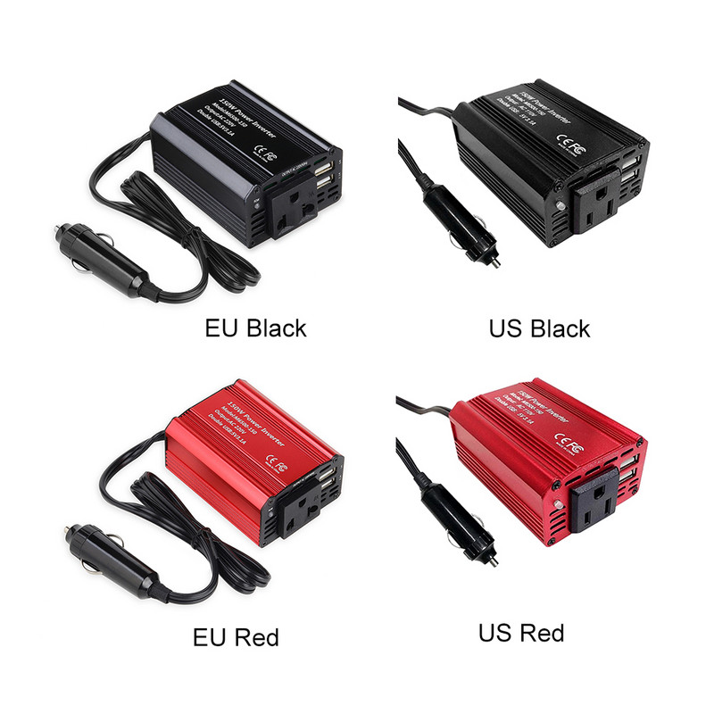 150W auto punjač pretvarač adapter mali prijenosni 12V 110V/220V čisti sinusni inverter s ventilatorom za hlađenje EU US utičnica