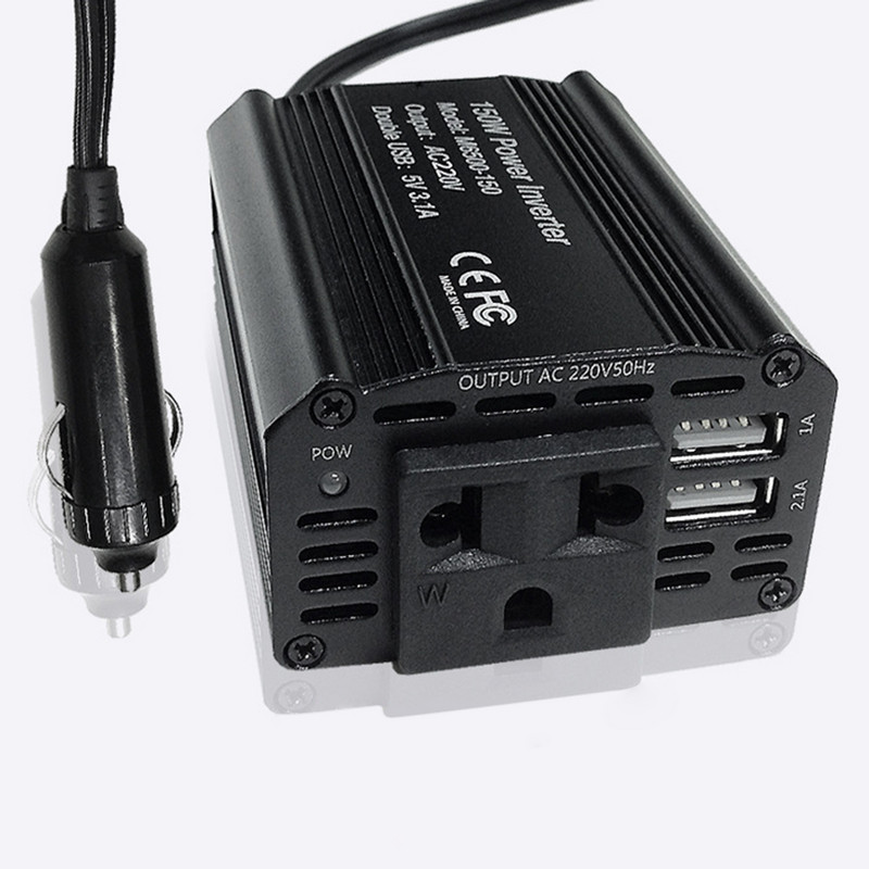150W auto punjač pretvarač adapter mali prijenosni 12V 110V/220V čisti sinusni inverter s ventilatorom za hlađenje EU US utičnica