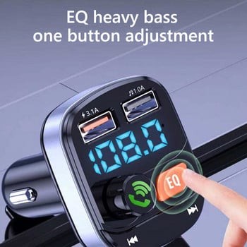 JaJaBor FM Transmitter Modulator Stereo Music Mp3 Player EQ Bass Διπλή USB γρήγορης φόρτισης Φορτιστής αυτοκινήτου Bluetooth Handsfree Car Kit