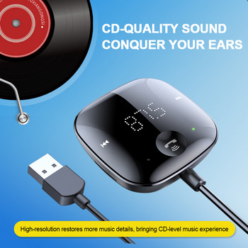 FM трансмитер Bluetooth 5.0 Handsfree Car Kit Аудио MP3 музикален приемник Плейър Автомобилен мултимедиен плейър Aux Безжичен предавател