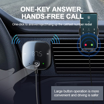 FM трансмитер Bluetooth 5.0 Handsfree Car Kit Аудио MP3 музикален приемник Плейър Автомобилен мултимедиен плейър Aux Безжичен предавател