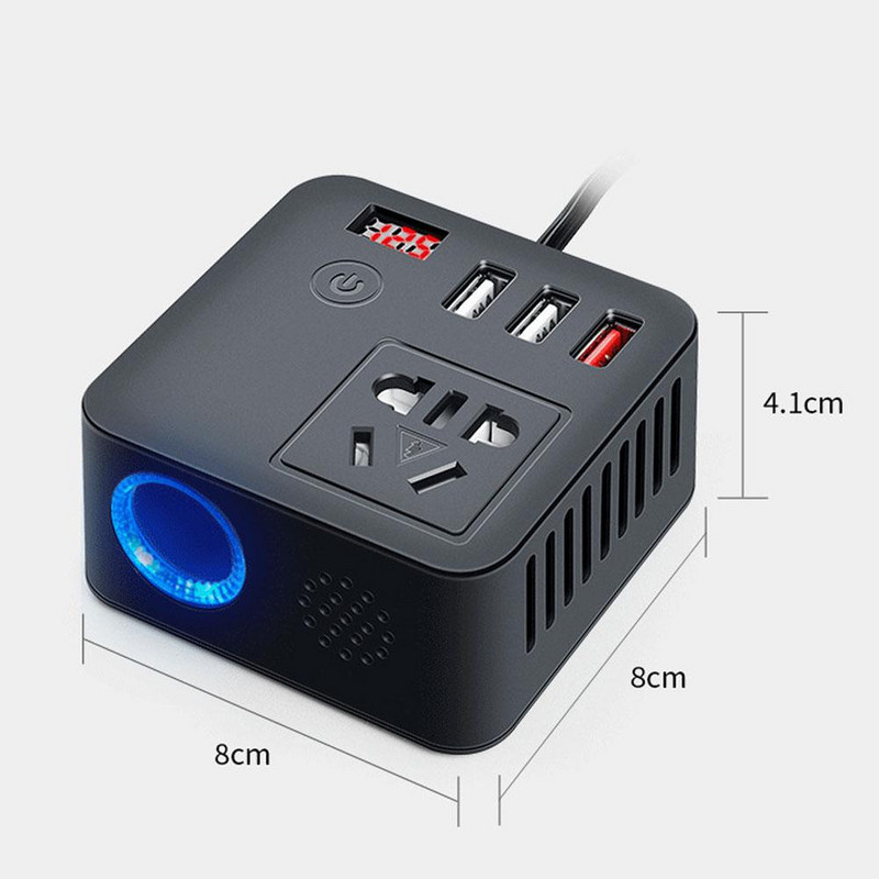 1 KOM Automobilski pretvarač 12V 24V do 220V Univerzalne utičnice za LED zaslon Pretvarač napajanja Inverter s USB punjačem Brzo punjenje