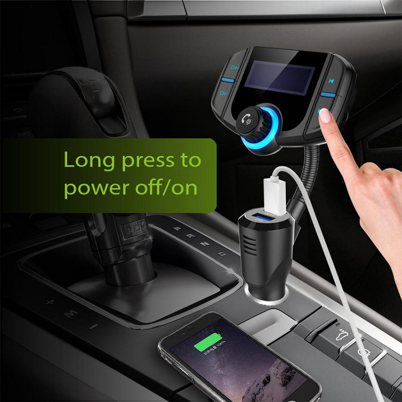 Bt70 Transmițător FM compatibil Bluetooth pentru mașină Apel Mp3 Player Mâini libere Carte USB duală Încărcător Brichetă Accesorii auto