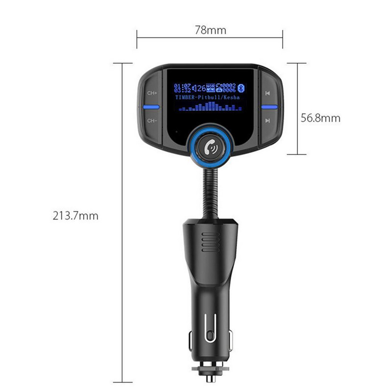 Bt70 Transmițător FM compatibil Bluetooth pentru mașină Apel Mp3 Player Mâini libere Carte USB duală Încărcător Brichetă Accesorii auto