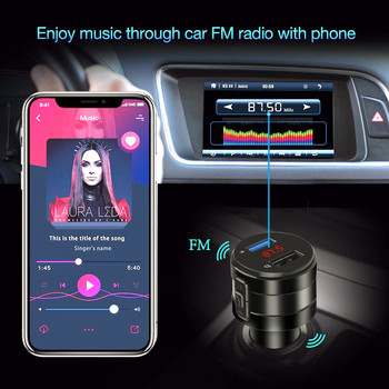 Bluetooth FM трансмитер Безжичен модулатор Автомобилен радио адаптер Автомобилен MP3 плейър 3.1A Двойно USB зарядно за кола Хендсфри комплект за кола