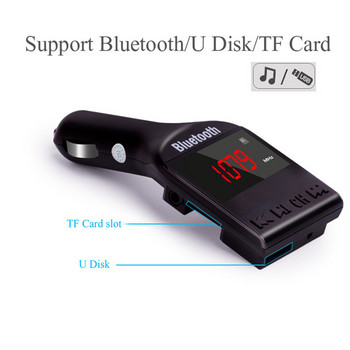 JINSERTA Bluetooth Car Kit MP3 плейър FM трансмитер Handsfree Безжичен FM модулатор Поддръжка TF Micro SD USB възпроизвеждане на музика