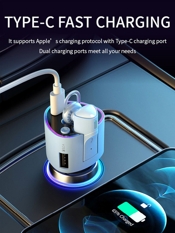 Συσκευή αναπαραγωγής MP3 αυτοκινήτου Bluetooth 5.0 Αναπαραγωγή ήχου Φορτιστής USB με ασύρματο ακουστικό Τύπος C PD 36W Fast Charger Αξεσουάρ Car Interier
