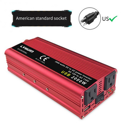 Univerzalni pretvarač utičnice, adapter za auto punjač, pretvarač za automobil, modificirani sinusni val DC 12V u AC 220V transformator