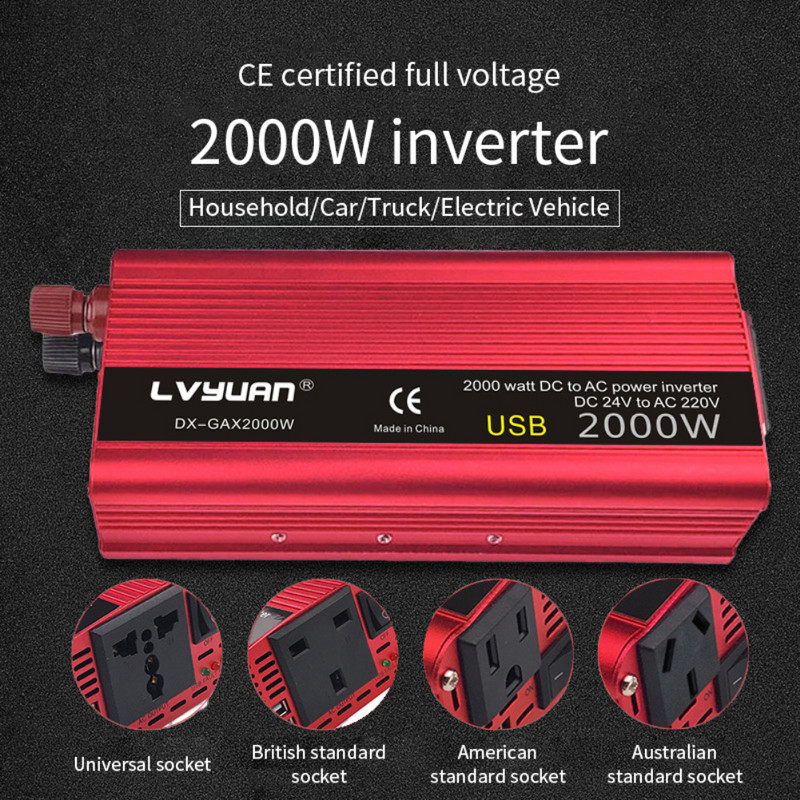 Univerzalni pretvarač utičnice, adapter za auto punjač, pretvarač za automobil, modificirani sinusni val DC 12V u AC 220V transformator