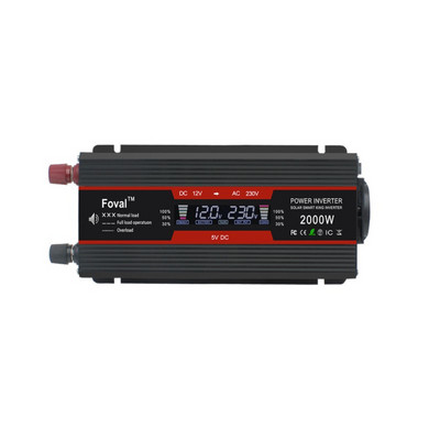 2600 W pingemuundur, kaasaskantav digitaalse ekraaniga auto inverter-trafo suure võimsusega väljundpuhas siinuslaine muundur