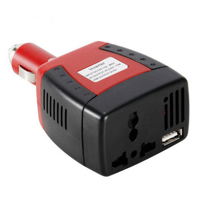 Автомобилни инвертори 150W Автомобилен инвертор на захранване DC 12V към AC 220V/110V с USB портове 2.1/1.5A Зарядно устройство Сплитер Автомобилни аксесоари