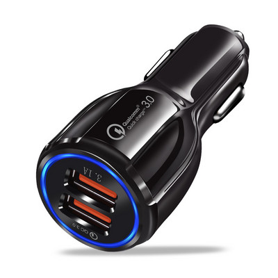 Quick Charge 3.0 Car Charger Cigarette Lighter Socket Adapter QC 3.0 Dual USB Port Fast Charge Car Accessories For Phone DVR MP3