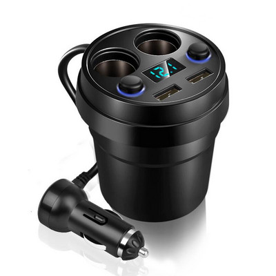 3,1 A puodelio automobilinis įkroviklis Daugiafunkcis ekrano įtampa 2 USB automobilinis nuolatinės srovės adapteris, kištukas puodelis cigarečių žiebtuvėlio skirstytuvas, skirtas GPS DVR