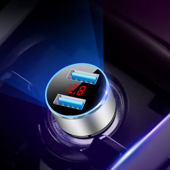 2020 нов 3.1A двоен USB порт LCD дисплей Qucik Автомобилен мобилен телефон Бърз порт USB адаптер за бързо зареждане LCD дисплей с бързо зареждане
