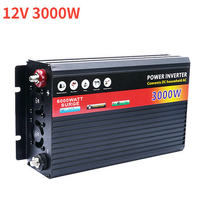 2000W autoinverter 12v 220v toiteinverter DC-AC 12V kuni 220V autopingemuundur koos USB-autolaadijaga telefoni tahvelarvuti jaoks