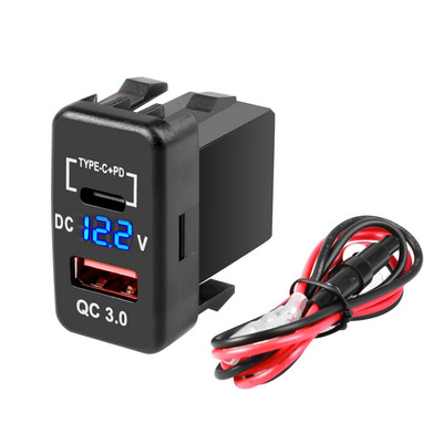 Car Charger Dual USB C PD Ports Phone Quick Charge QC3.0 Auto Adapter Phone 12V Car Cigarette Lighter Socket Charger For TOYOTA