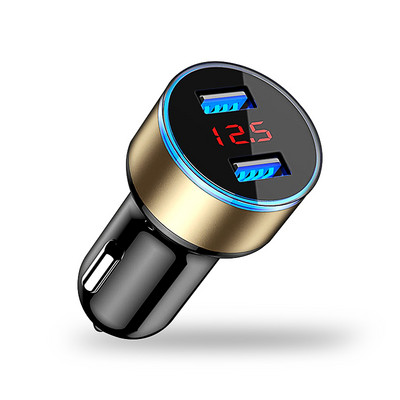 Încărcător universal pentru mașină USB Vehicul DC12V-24V 5V 3.1A Încărcător USB dublu Adaptor de alimentare cu 2 porturi cu afișaj de tensiune de înaltă calitate