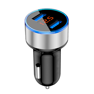 Încărcător universal pentru mașină USB Vehicul DC12V-24V 5V 3.1A Încărcător USB dublu Adaptor de alimentare cu 2 porturi cu afișaj de tensiune de înaltă calitate