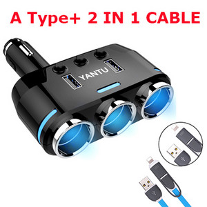 Splitter auto 12V-24V Priză brichetă Adaptor încărcător USB dublu 1A+2.1A Detectare tensiune pentru bmw peugeot passat