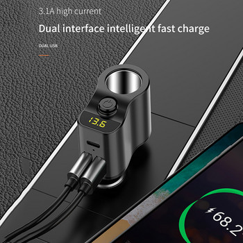 80w 5v 3.1a Бързо зарядно за кола Dual U+type-c Захранващ адаптер Сплитер за запалка за iphone Huawei Samsung Xiaomi Зарядно за кола